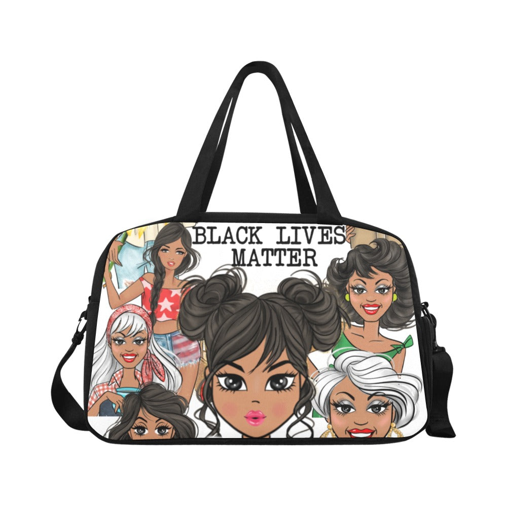 Girl Black Lives Matter Travel Bag w/Shoe Compartment