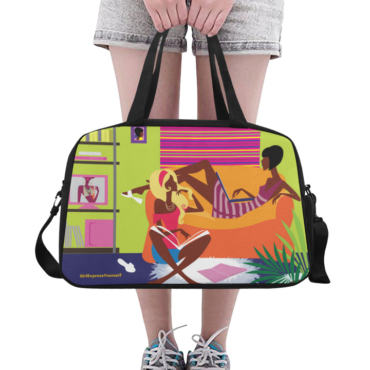 Girl Chilling w/My Sister Travel Bag w/Shoe Compartment