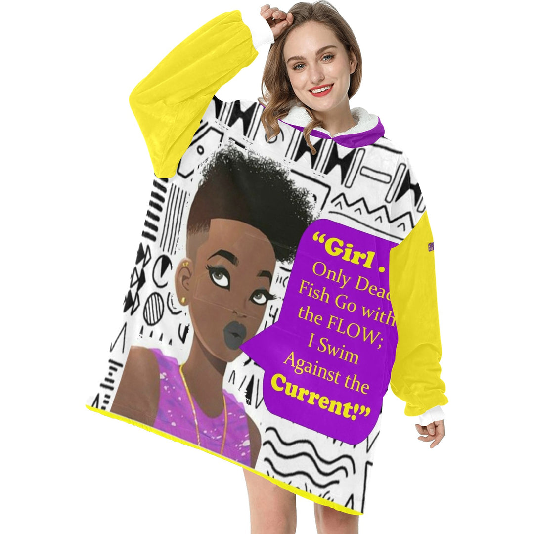 Girl Current Flow Blanket Hoodie