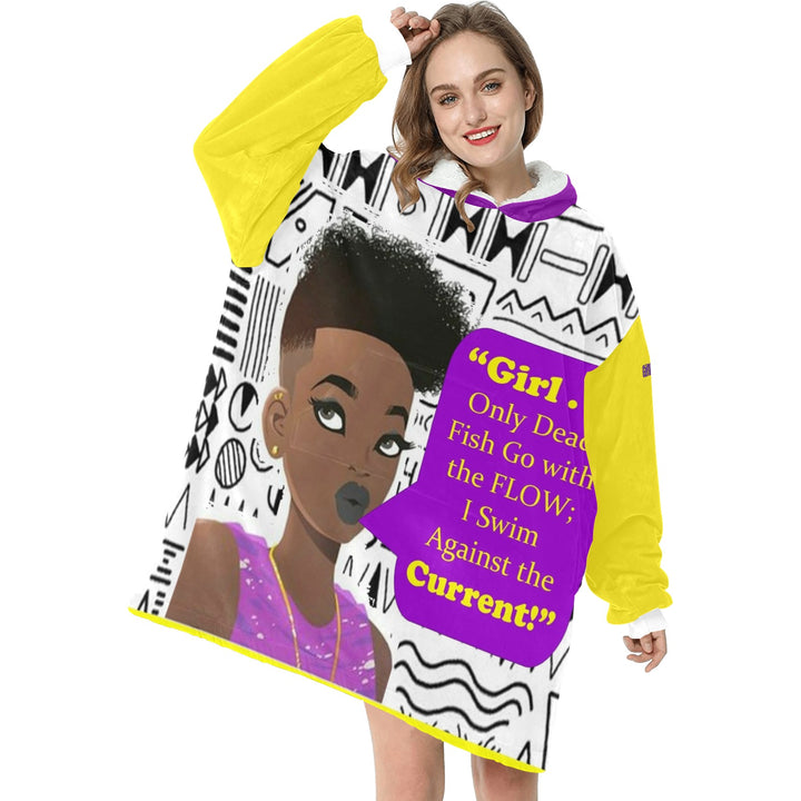 Girl Current Flow Blanket Hoodie