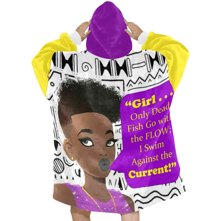 Girl Current Flow Blanket Hoodie