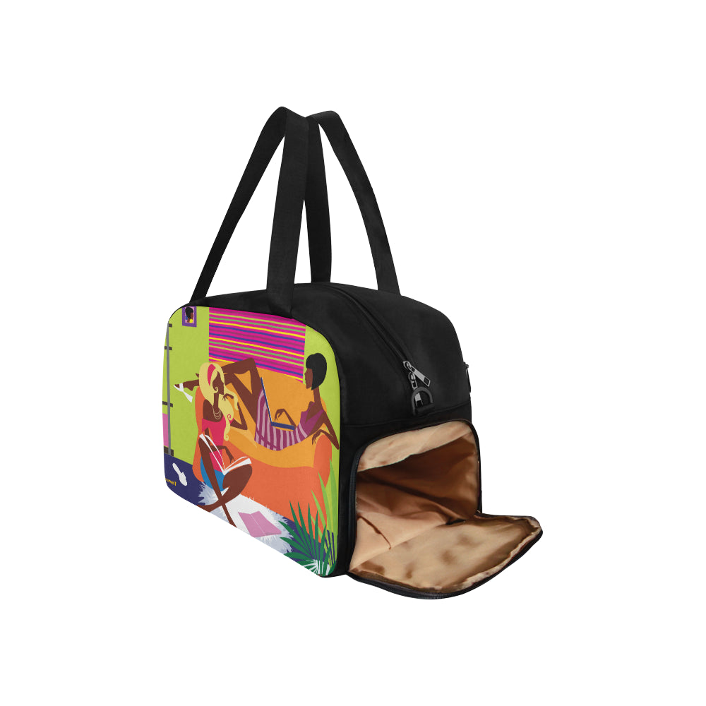 Girl Chilling w/My Sister Travel Bag w/Shoe Compartment