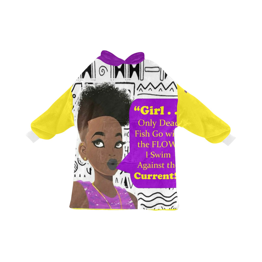 Girl Current Flow Blanket Hoodie