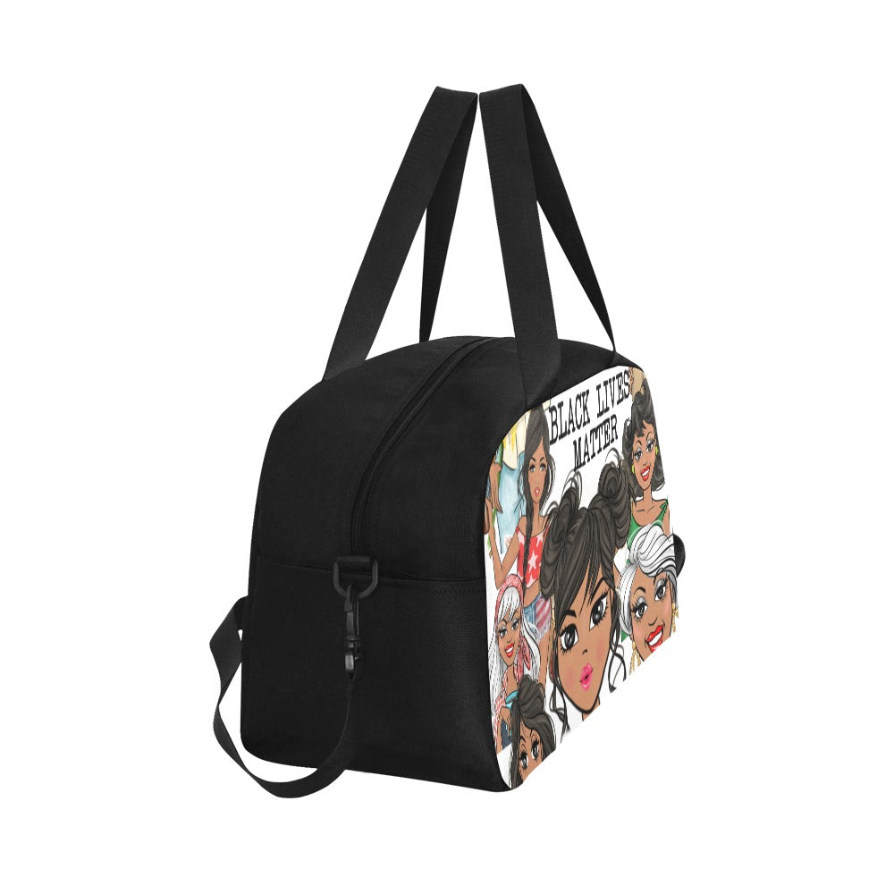 Girl Black Lives Matter Travel Bag w/Shoe Compartment