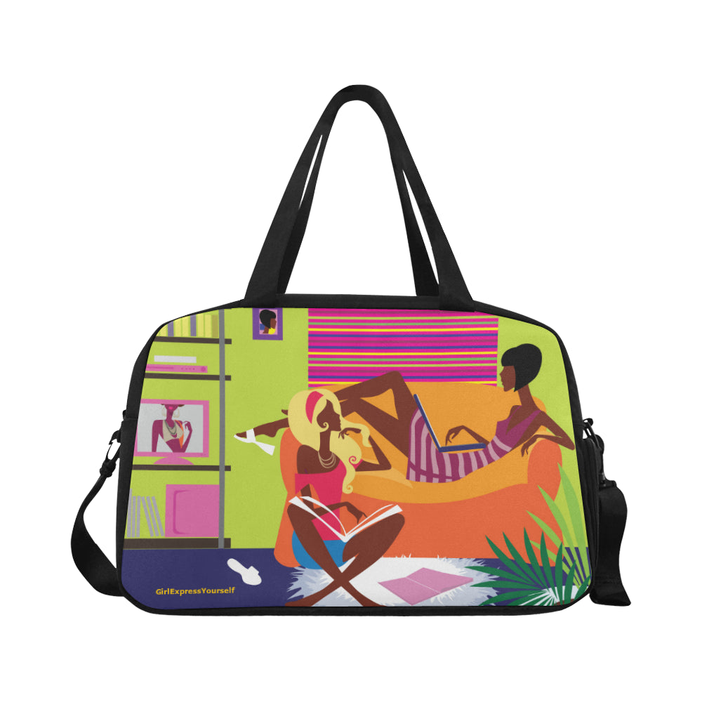 Girl Chilling w/My Sister Travel Bag w/Shoe Compartment