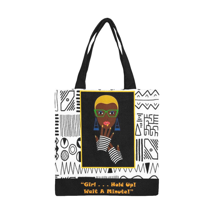 Girl Hold Up Wait A Minute Canvas Tote Bag