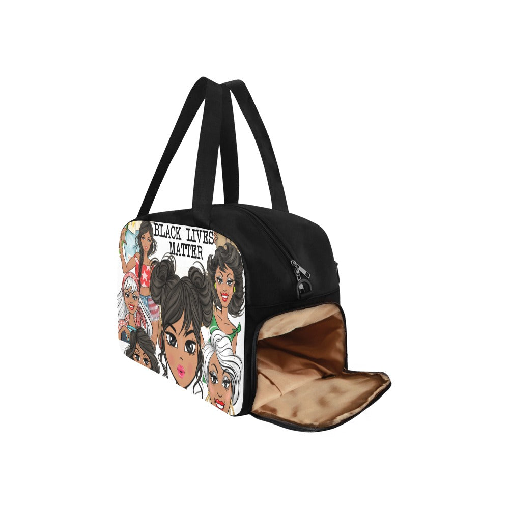 Girl Black Lives Matter Travel Bag w/Shoe Compartment