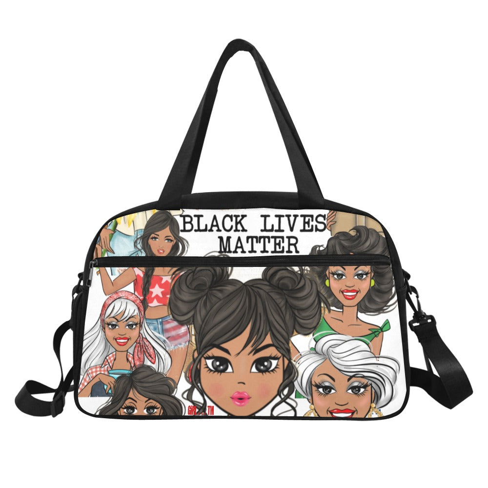 Girl Black Lives Matter Travel Bag w/Shoe Compartment